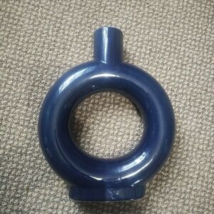 Blue Modern Circular Ceramic Vase - Home Accents